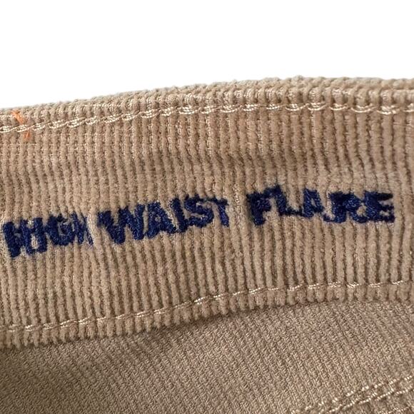 Blue Spice High Waist Flare Corduroy Pants Tan Retro 70s Western Hippie Boho - Picture 6 of 8